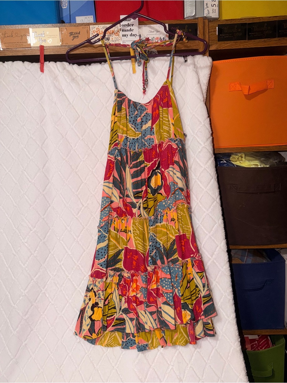 Angie Multicolor Floral Tiered Mini Dress